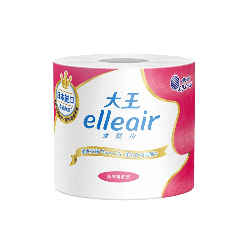 大王（GOO.N）爱璐儿elleair (可溶解卷筒纸)柔韧吸水柔软亲肤型1卷 大王纸品 冲水即溶