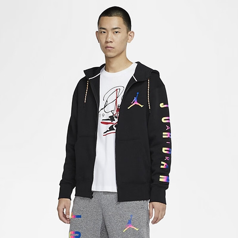 Nike耐克男装外套air Jordan Aj休闲针织连帽衫运动夹克防风保暖运动服cu9123 010 加绒保暖m 170 a 虎窝购