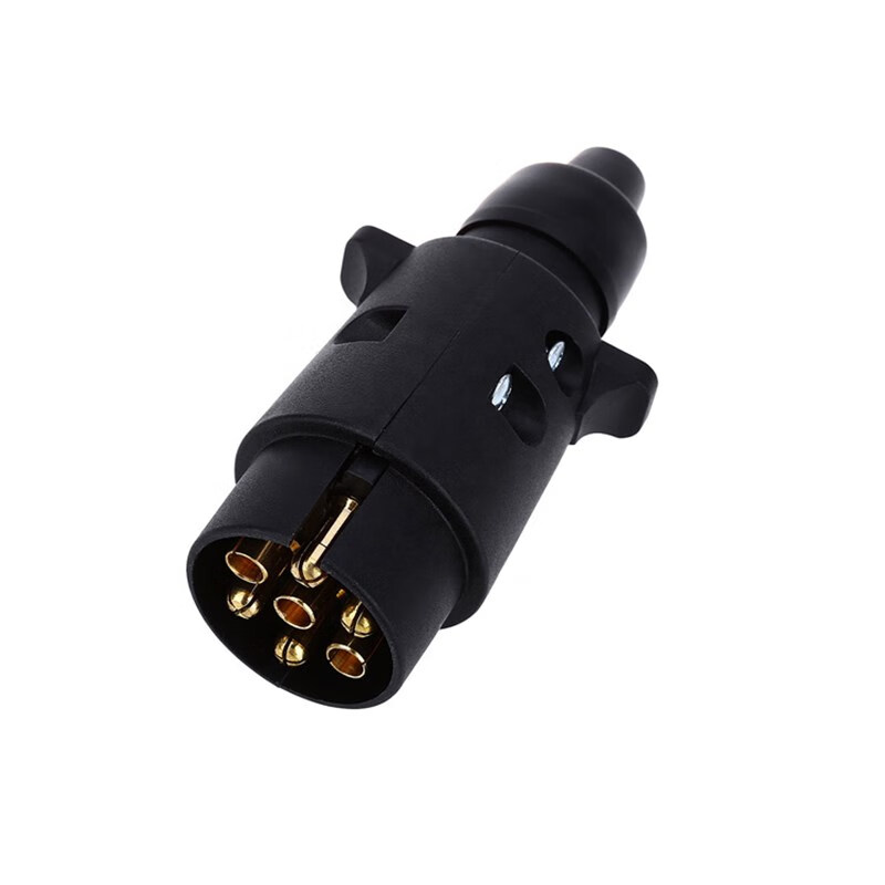 诹盇欧美式7芯拖车电源线束插头插座1312v拖挂房车信号尾灯接头 欧式7