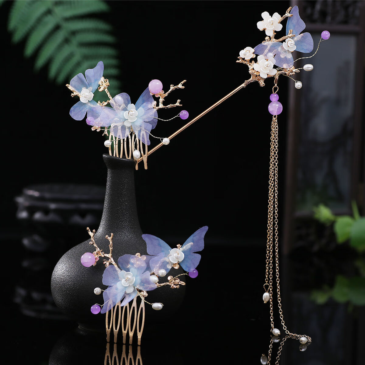 头饰流苏全套古风簪子中国风古典简约发饰超仙古装步摇发套装依莲妃