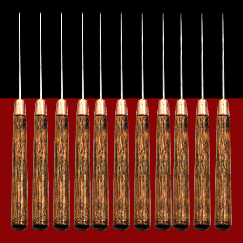 零号公馆 【10个装】打孔锥加长加细尖木柄锥子超长补鞋针钩针手工挑