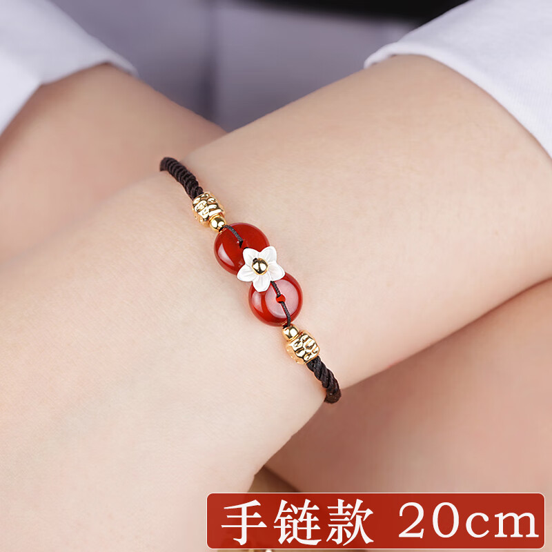 雅隐古风手链红玛瑙小平安扣手绳民族风配饰中国风手作文艺女生手饰品
