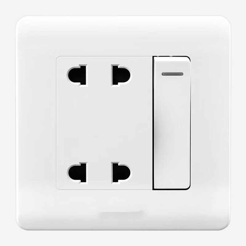 哲弘地86型开关插座暗装面板家用墙壁插板 4四孔双联