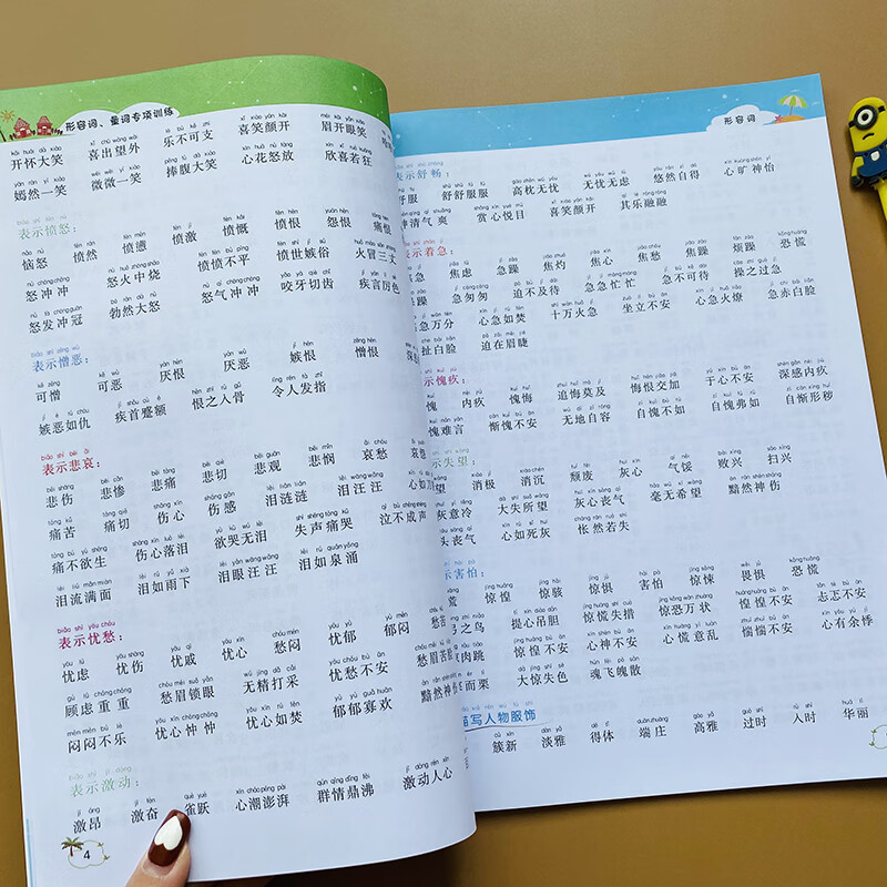 小学生形容词量词带拼音语文词汇专项训练一二三年级语文叠词词语成语