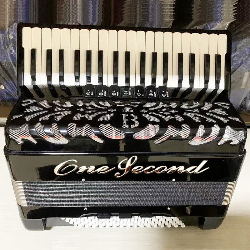 一秒ONESECOND品牌德国音簧手风琴成人儿童免费教学6096120BS进口80贝斯黑色