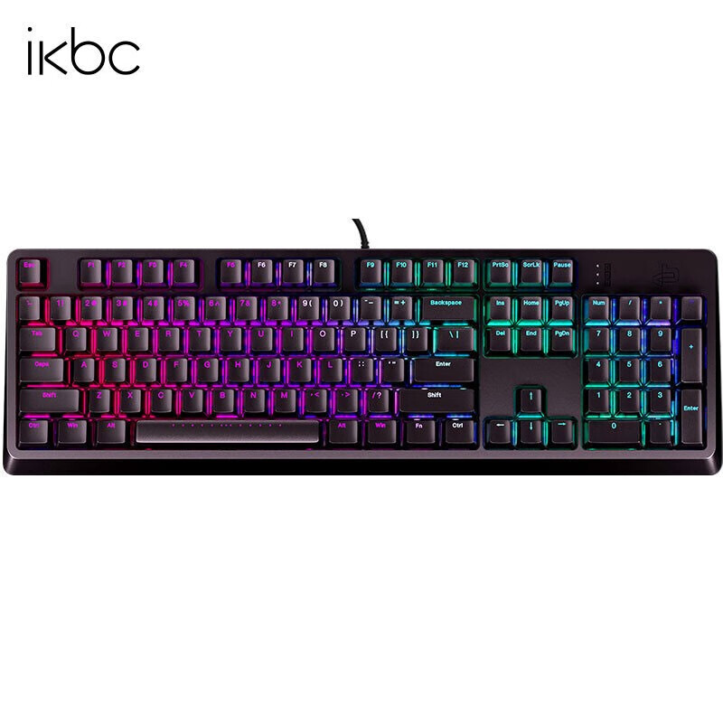 ikbc  R410 104键 cherry轴 樱桃轴 RGB背光 游戏键盘 机械键盘 黑色 红轴