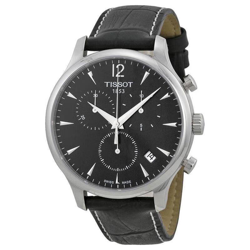 天梭（TISSOT） 瑞士手表 俊雅系列1853 三眼计时表盘 皮带石英表男表 默认
