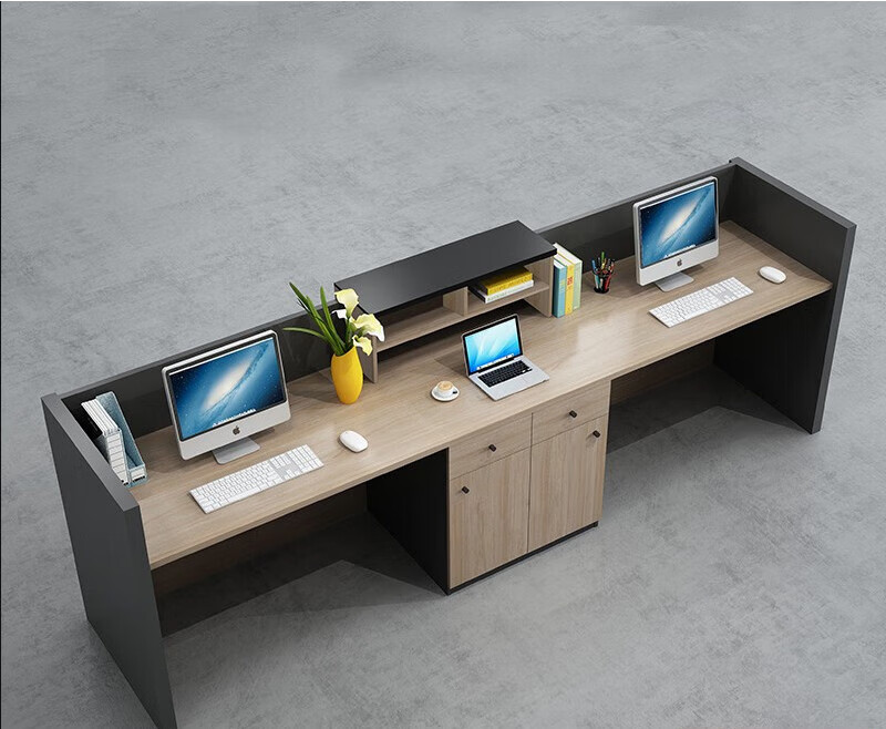 柏诗欧(boshiou)办公前台收银台服装店美容院办公室前台桌定制公司接