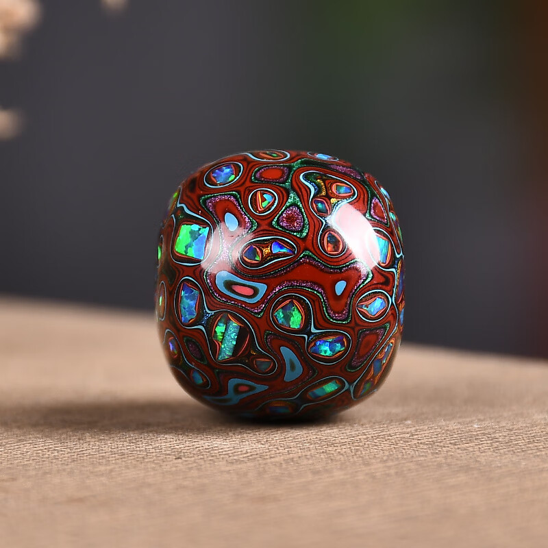 仙来阁 欧珀千层大漆珠子佛珠手串女士手链饰品非遗漆器吊坠diy配件