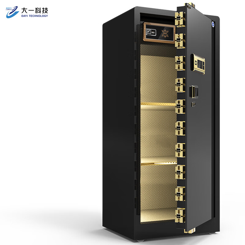大一保险柜家用60cm办公财务专用1米1.2米1.5米密码指纹WIFI大型80cm保险箱防盗重型防搬走可入墙 1.2米爵士黑wifi（咖啡金备注颜色）