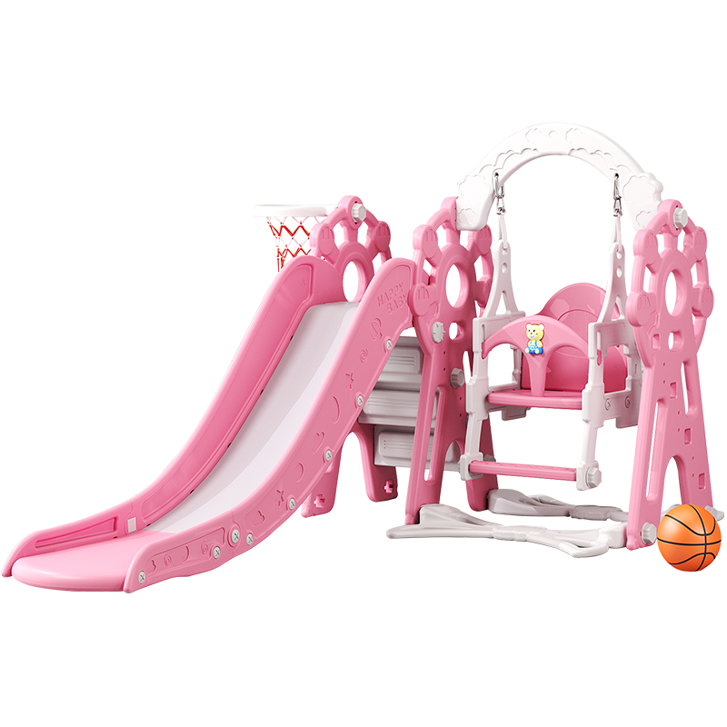 當(dāng)康家用滑滑梯兒童室內(nèi)秋千戶(hù)外玩具嬰兒寶寶游樂(lè)園場(chǎng)地幼兒園設(shè)施 麋鹿單滑梯+望遠(yuǎn)鏡+音樂(lè)（紅藍(lán)）