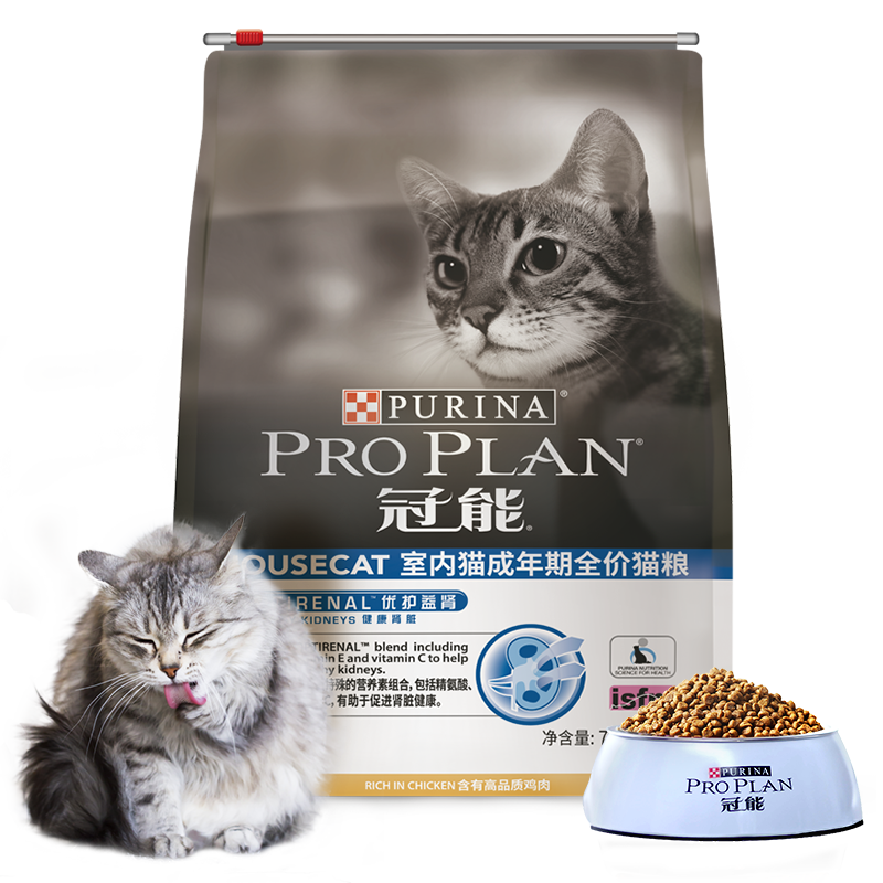 冠能猫粮室内成猫猫粮7kg 益肾配方 减少毛球提高免疫 236.65元