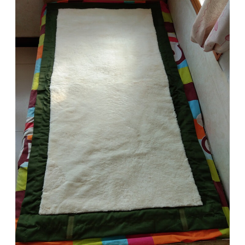 云皎羊皮褥子单人羊毛皮毛一体整张单兵毯子床垫防潮绿学生宿舍 羊剪