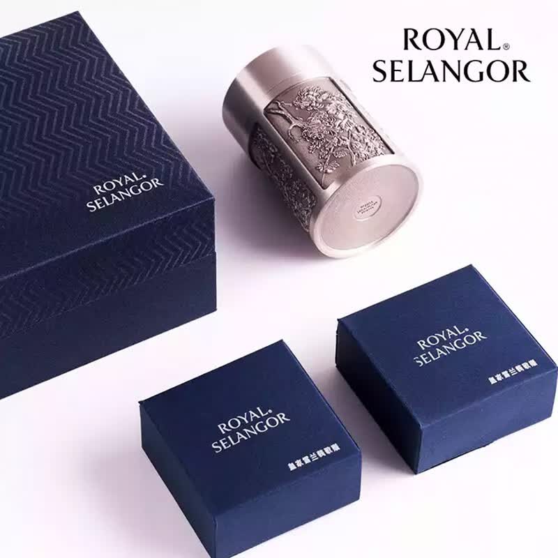 皇家雪兰莪（ROYAL SELANGOR） 皇家雪兰莪锡器旅行茶叶罐 便携醒茶罐四季浮雕茶叶罐礼盒装 四季浮雕茶叶罐2泡茶蓝色