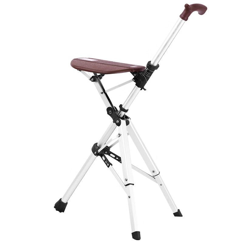 品牌老年人拐杖助行器座椅拐杖凳三脚手杖轻便折叠椅防滑 一秒展开