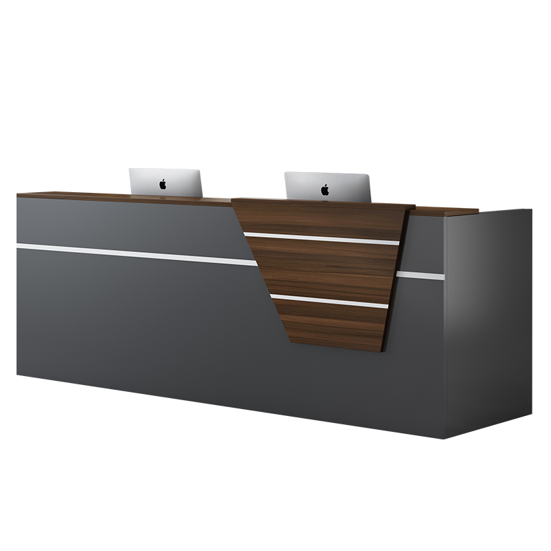 卡奈登 简约板式前台现代迎宾台咨询台吧台收银台公司前台服务台接待台 3.2米 YXQT023