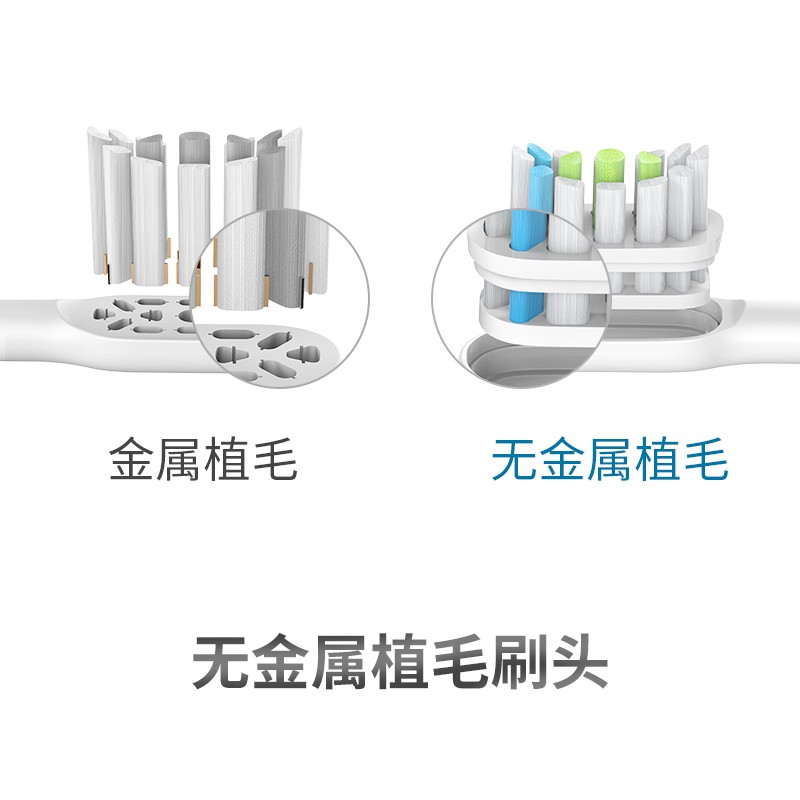 适配飞利浦电动牙刷头HX9352/HX9372/HX6874/HX6063/HX9312HX6730 钻石亮白8支装黑色