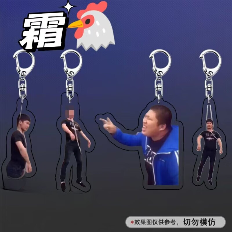 rjt虎哥唐老鸭挂件东北往事双击早期整活网红亚克力双包钥匙扣整活儿