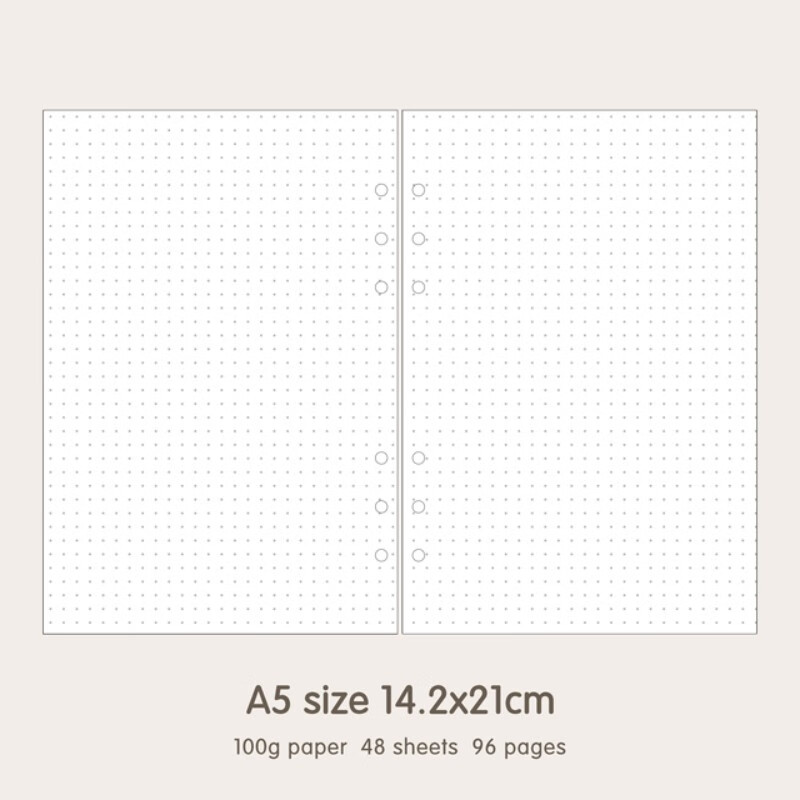 a5活页纸6孔活页本内芯活页替芯6孔a5可替换纸张笔记本子六孔内页 a5