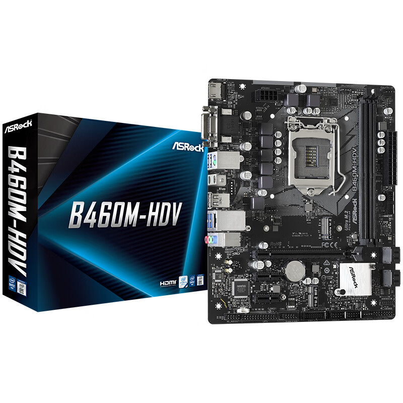 华擎（ASRock）B460M-HDV主板 支持CPU 10400/10500/10400F/10700（Intel B460/LGA 1200）