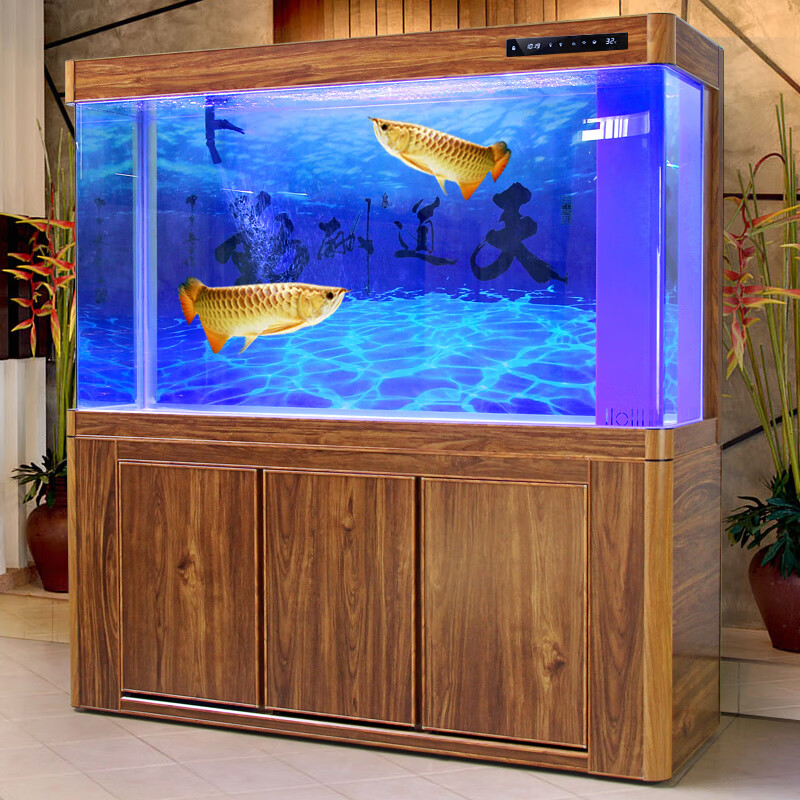 歐寶魚缸玻璃生態(tài)水族箱屏風(fēng)大型龍魚缸金魚缸家用客廳定制魚缸 40寬 簡約款 0.8米長