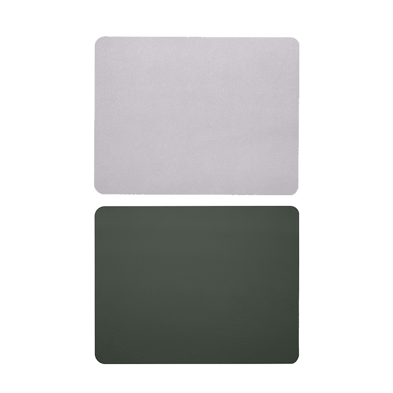 BUBM 鼠标垫小号 家用办公游戏鼠标垫防滑皮质垫笔记本台式电脑鼠标垫便携 BGZD-XS 墨绿+灰色