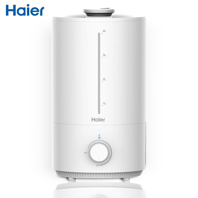 海尔（Haier）加湿器卧室办公室 小巧迷你静音加湿 超声波微米香薰加湿 无极变速上加水 4L大容量 无极旋钮SCK-94D1A