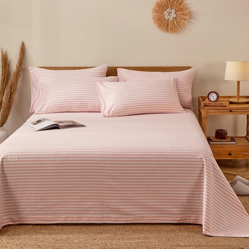 5米1.8米床单 原创被单床单 细川--粉 160cmx245cm床单 枕套1对