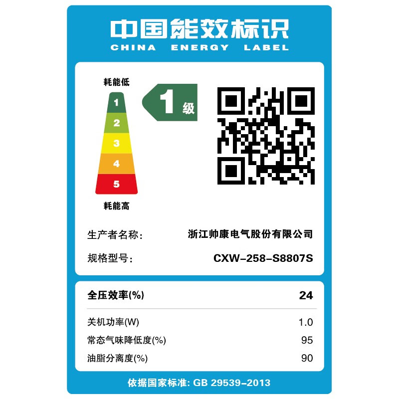 帥康（Sacon）抽油煙機(jī) 20風(fēng)量家用側(cè)吸式吸油煙機(jī)揮手智控自動(dòng)清洗CXW-258-S8807S