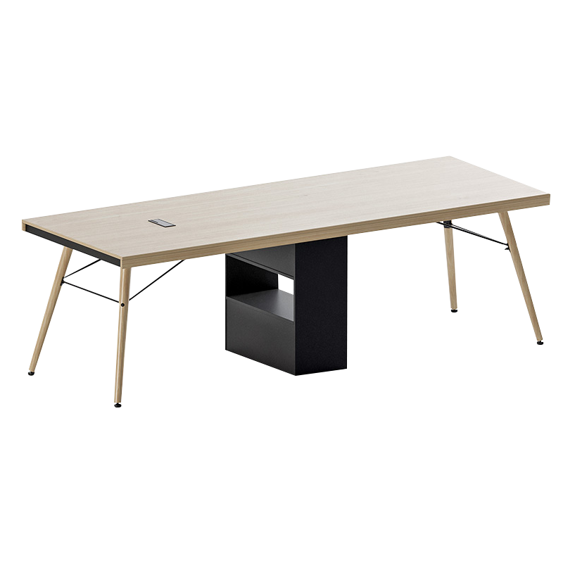 沃霖会议桌长桌简约现代会议室桌椅组合北欧大桌子工作台小型办公培训 2.0米会议桌/实木桌脚 常规