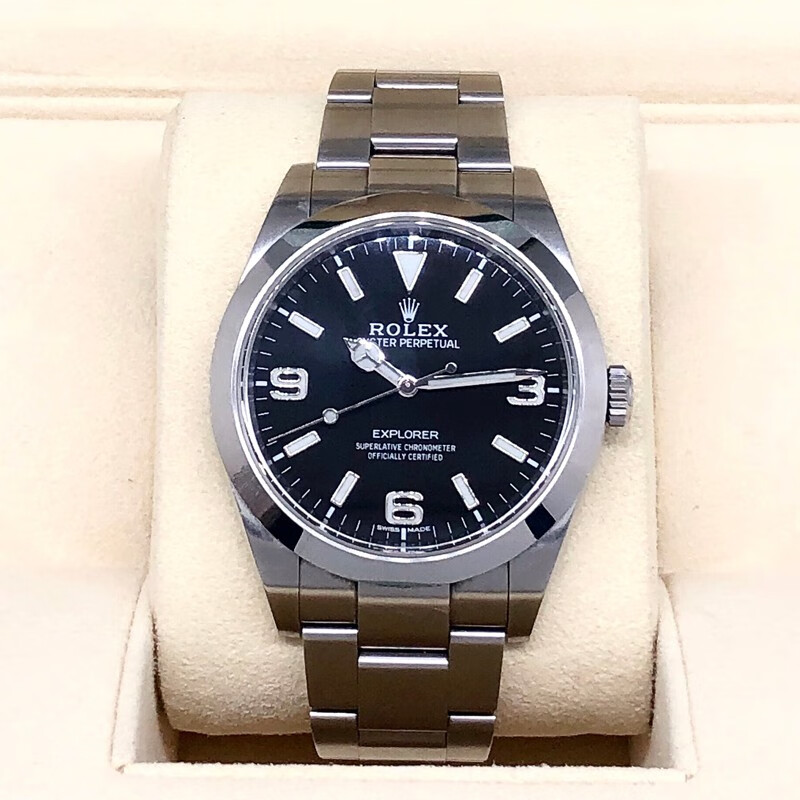 【二手95新】全套劳力士男表 黑面探险家系列 39mm214270 自动机械