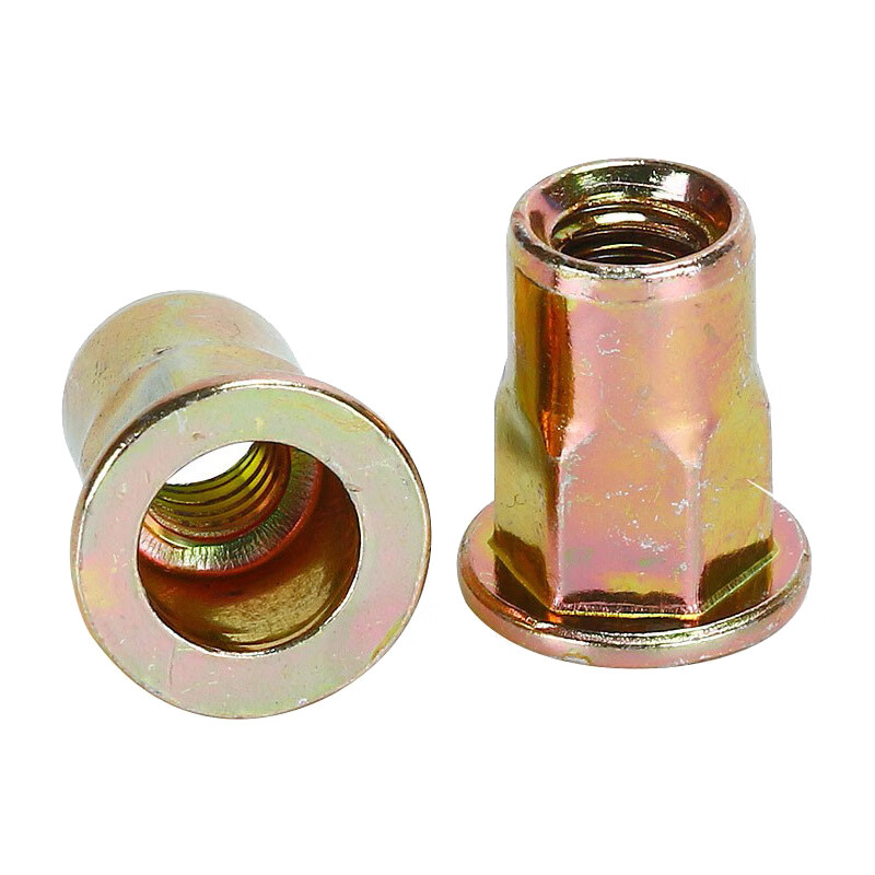俱威 六角拉铆螺母 彩锌平头半六角螺帽 m8(200个) jg1045e