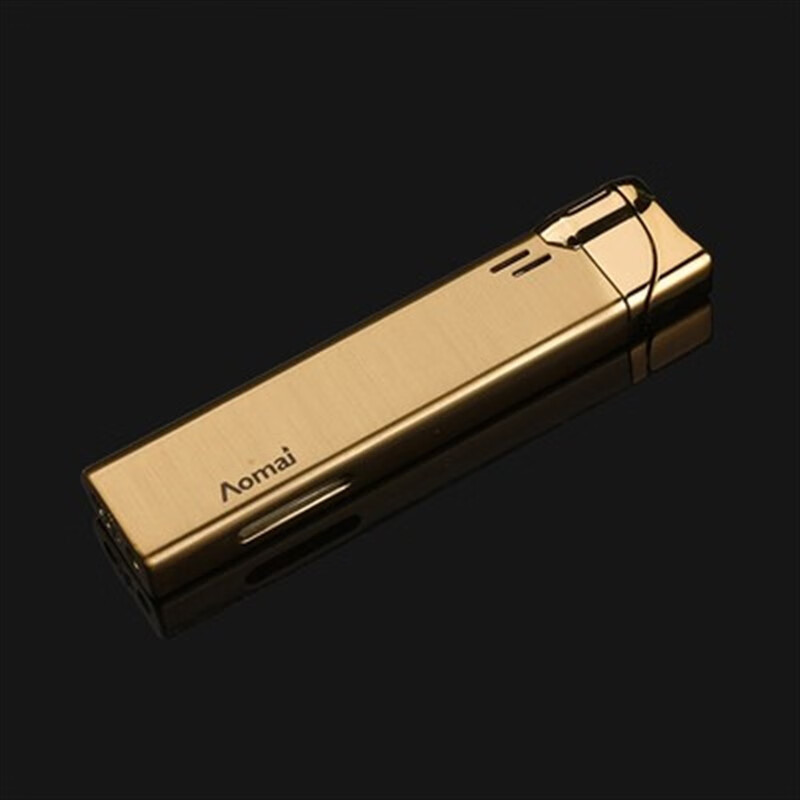 澳颜莱电子打火机 超薄 aomai充气防风打火机直冲创意金属迷你便个性