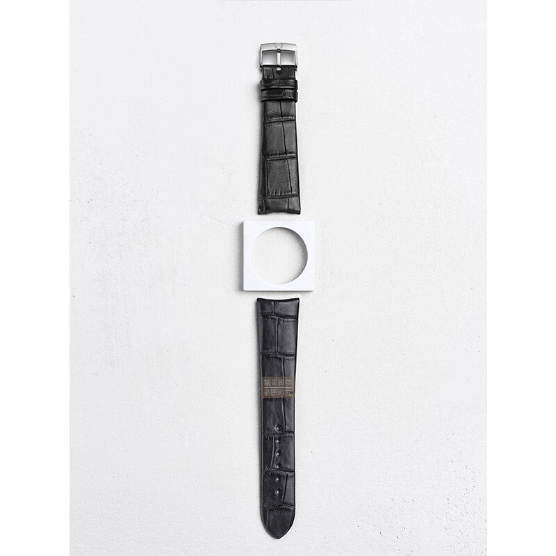 jor代用芝柏1966表带GP真皮手表带针扣鳄鱼皮 男士钢带配件非原厂 黑色（无扣） 20mm