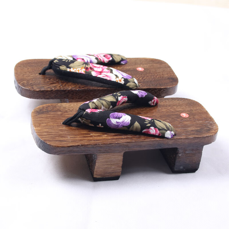 尔煦木屐拖鞋男日本式两齿人字二齿烧桐木鞋cosplay日系木士凉 两齿