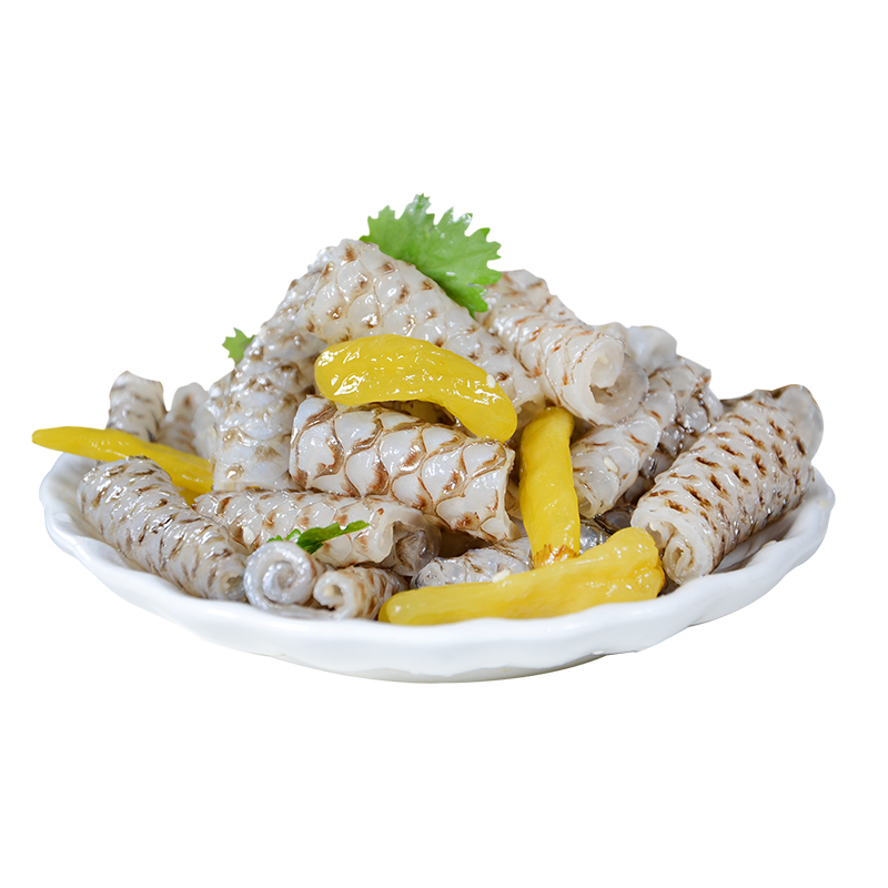 阿具魚(yú)皮生鮮整箱批發(fā)開(kāi)袋即食方便菜餐廳涼拌菜 泡椒魚(yú)皮卷180g*50包 9000g