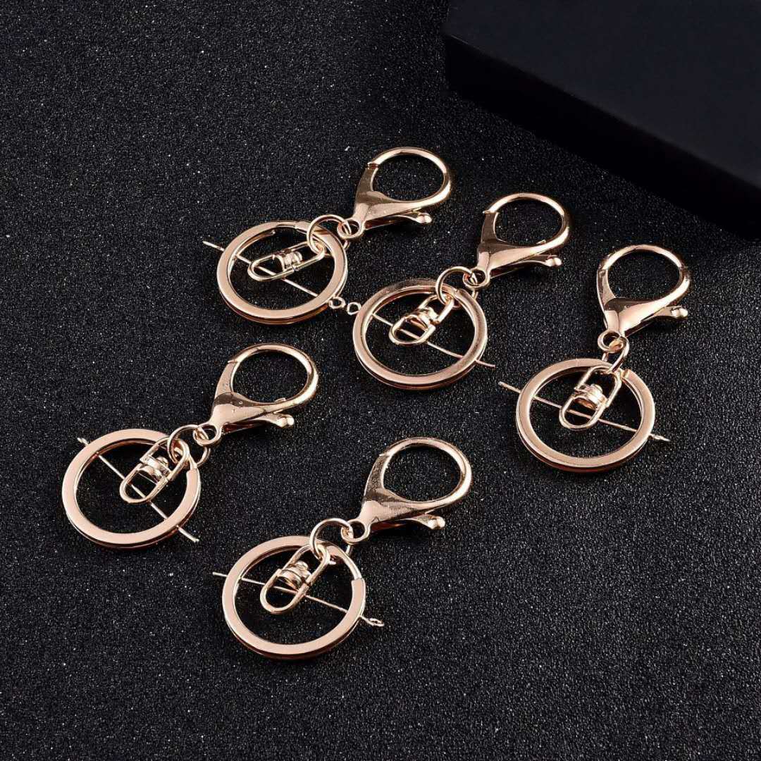 自行车钥匙扣金属电镀保色龙虾扣大八字钥匙扣四链条钥匙扣配件饰