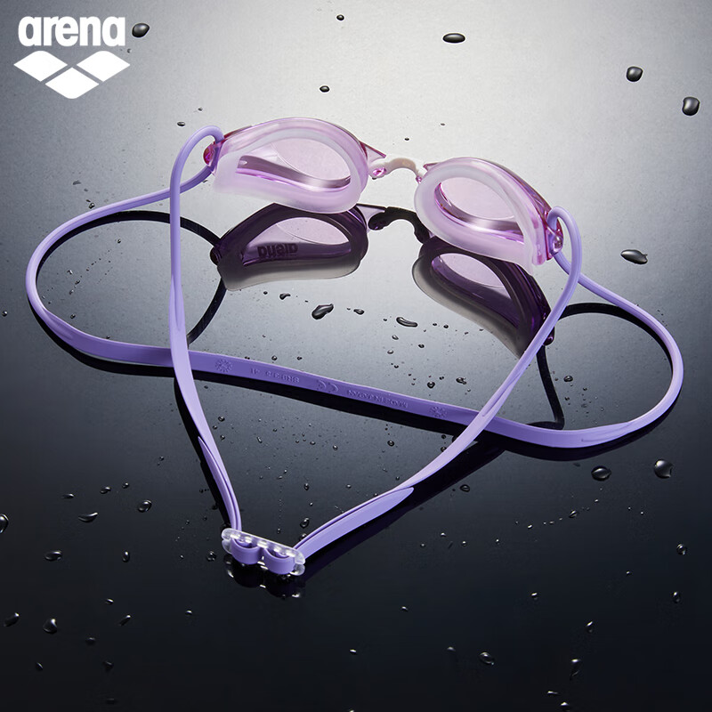 阿瑞娜（arena）青少年儿童竞速泳镜进口防雾先锋游泳镜防水高清舒适徐嘉余同款 紫色-非镀膜(500)防雾先锋 平光