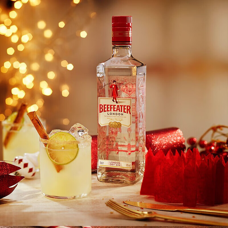 必富达（Beefeater）金酒蒸馏酒 英国进口洋酒 40度调酒基酒酒伴礼物必备 700mL 1瓶