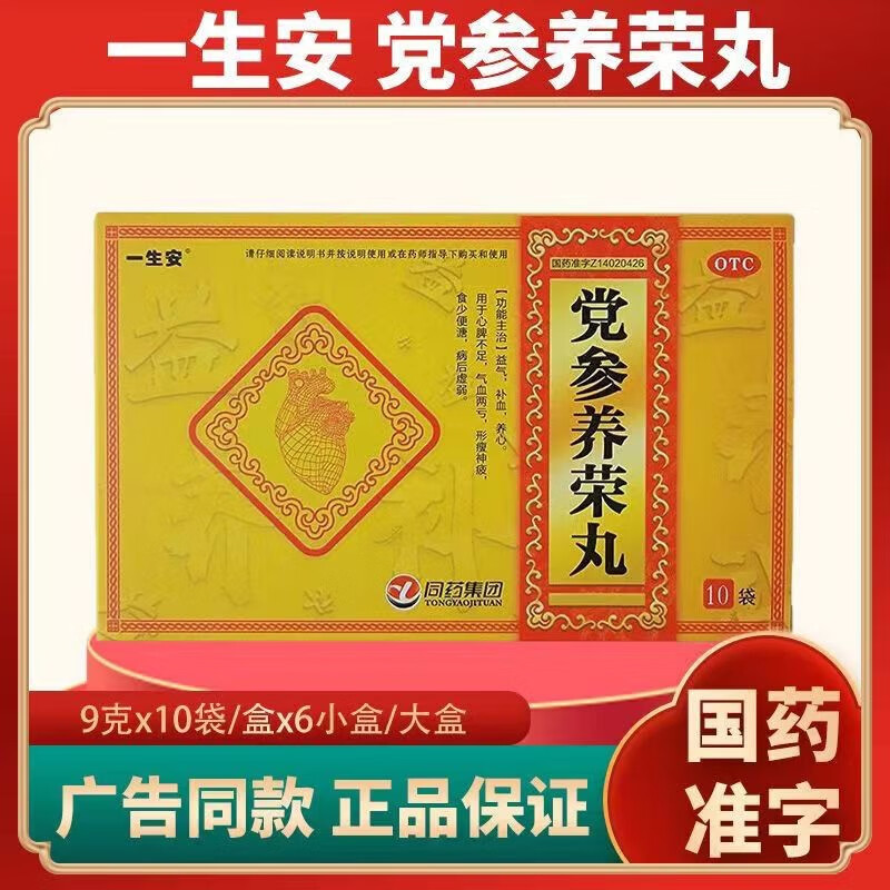 党参养荣丸9g*10袋*6小盒益气补血养心气血两亏食少便溏 一盒