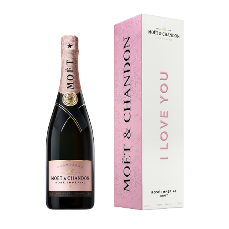 MOET & CHANDON 酩悦 粉红法国香槟葡萄酒（I LOVE YOU）750ml礼盒装