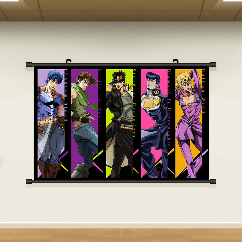 冒险挂画吉良吉影海报dio爷承太郎壁纸动漫周边装饰画 jojo五人同屏