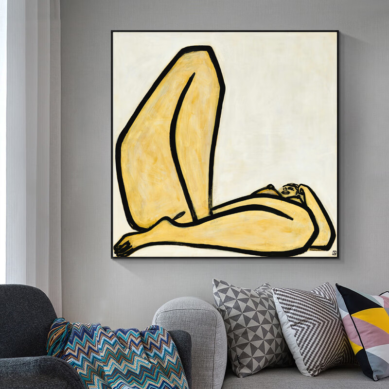美女人体画常玉曲腿抽象人体挂画小众艺术装饰画餐厅客厅画电表箱挂画