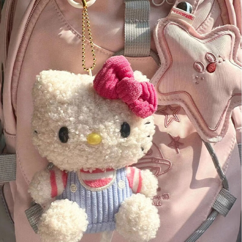 锁妹子hellokitty挂件 书包挂饰女生毛绒可爱公仔玩偶钥匙扣装饰礼物 的 挂件 标准