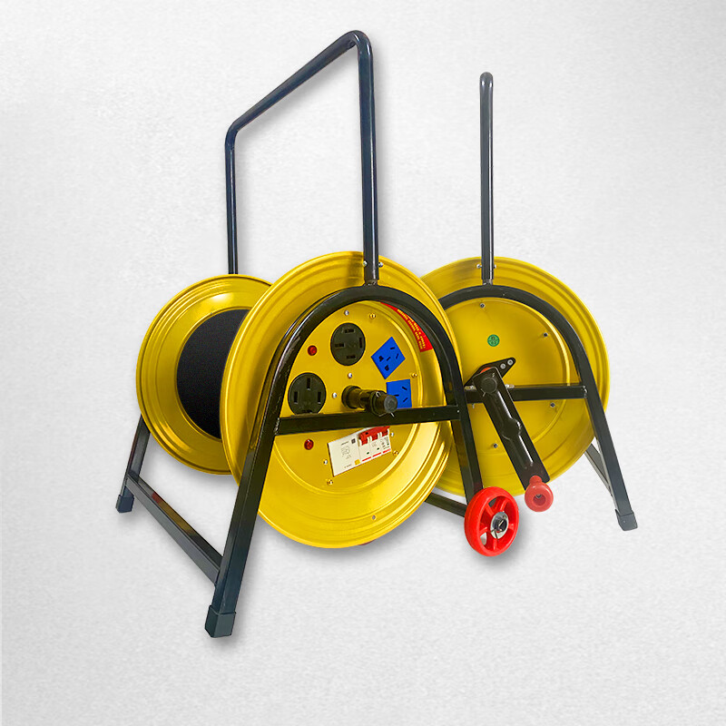 鎏金异彩380v大电缆盘绕卷线轮收线器100米200米拖线盘三相四线拖轮 t