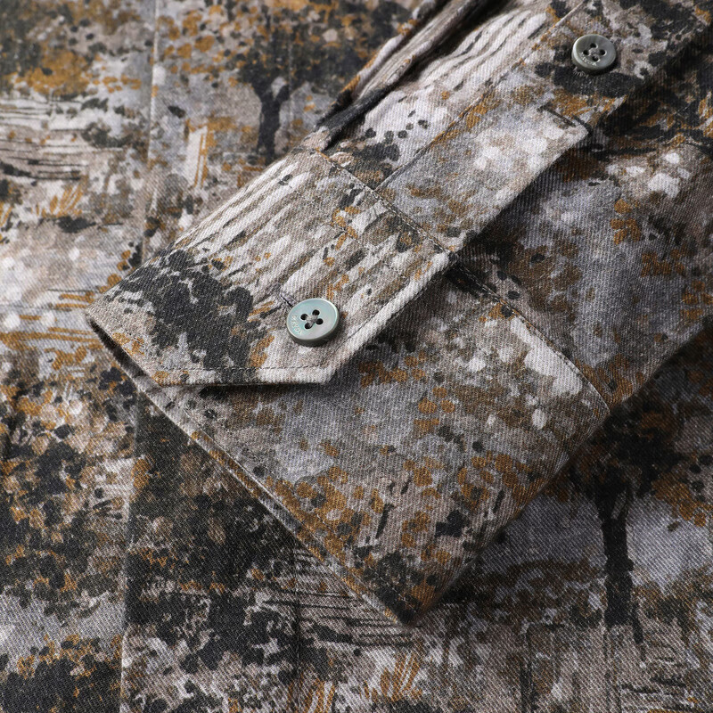 MAYOR男装 ALBINI全棉绒面大印花长袖男衬衫 黄色 39