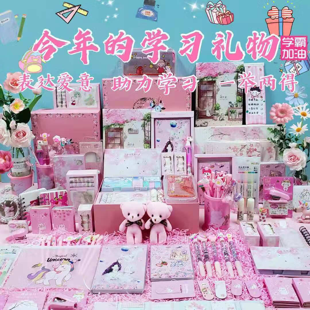 sn3063 精品礼盒装【推荐】学霸必备 女生学霸款【20件文具套装】