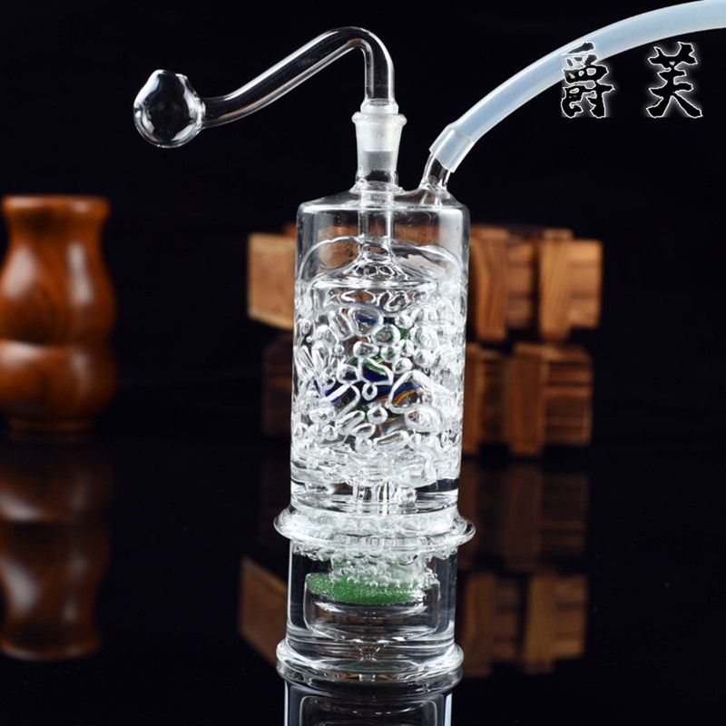 爵芙内套天鹅多层水烟壶双重过滤玻璃水烟壶 静音水烟壶 全套 水烟斗