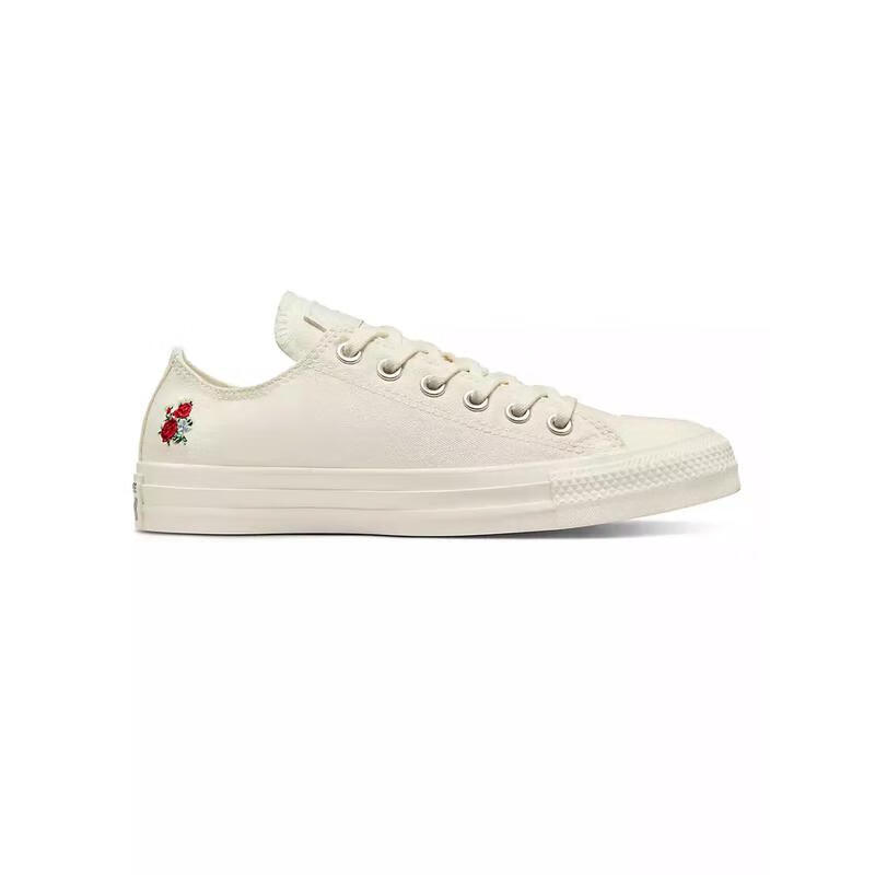 匡威(converse)低帮玫瑰刺绣花卉时尚运动休闲平底帆布滑板鞋chuck