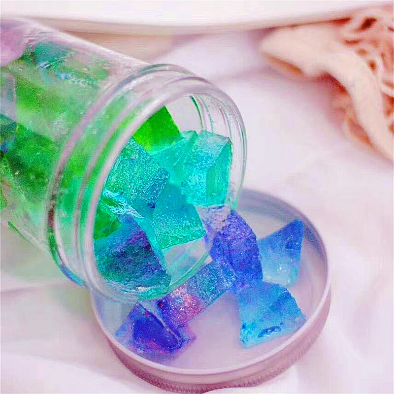 咀嚼超大樱花琥珀糖手工高颜值抖音礼盒装糖果少女心网红 柠檬味(青色